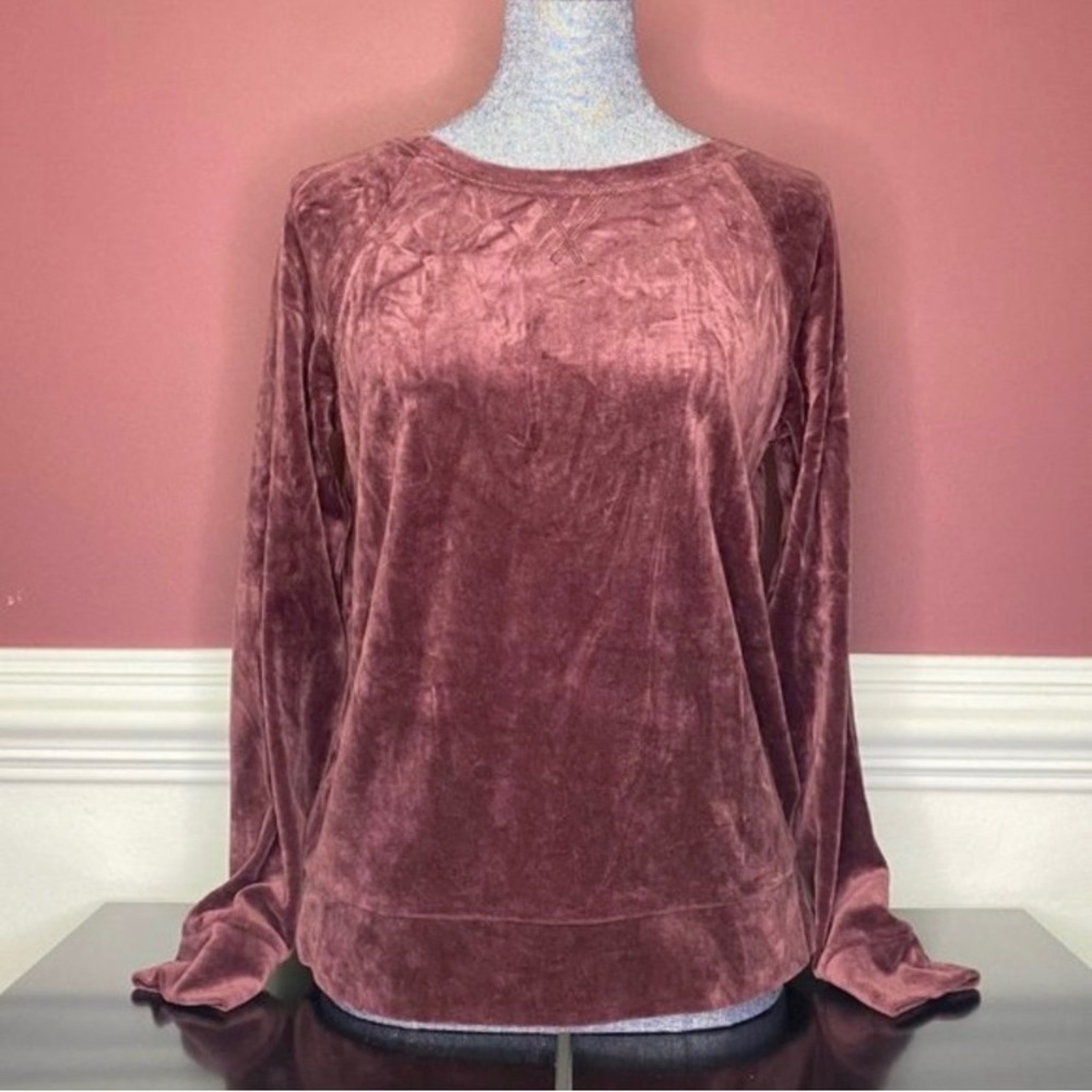 Old Navy burgundy crew neck sweater
size Small velvet like women - Picture 3 of 4